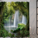 Waterfall Landscape Print Shower Curtain_Cwmm1791
