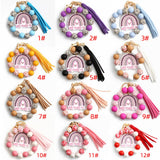 Wooden Beads Bracelet Spot Bracelet Keychain_Cwmm1299
