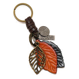 CREATIVE RETRO LEAF LEATHER CAR KEYCHAIN_CWMM4767
