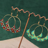 HIGH GRADE NATURAL STONE WOVEN COLORFUL EARRINGS_CWAJE3983