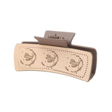 Western Bull Print Leather Hair Claw For Women_Cwasc1631