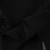 Vintage Cratered Patchwork Furry Hoodie Jacket