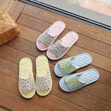 FLORAL COTTON LINEN SLIPPERS WITH SOFT SOLE_CWSHF0174
