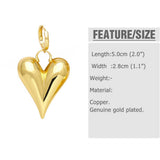 GOLD PLATED HEART SHAPED PENDANT EARRINGS_CWAJE1031
