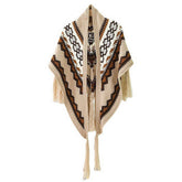 RETRO STRIPED NATIONAL WIND TRIANGLE SHAWL_CWASC0349