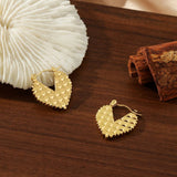 18K CORAL STAINLESS STEEL HEART EARRINGS_CWMM3649