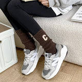 AUTUMN AND WINTER WARM LETTER C MID TUBE SOCKS_CWMS1055