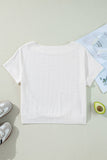 Solid Color Half Sleeve Mesh Round Neck T-Shirt