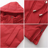Solid-Color Hooded Sleeveless Cotton-Padded Vest