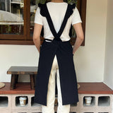 SOLID COLOR COTTON PASTORAL FLORAL SMOCK APRON_CWMM5829