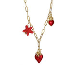 FASHION STEEL STRAWBERRY STARFISH NECKLACE_CWMM8823