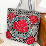 RETRO EMBROIDERED CANVAS SHOULDER BAG TOTE BAG_CWAB1672