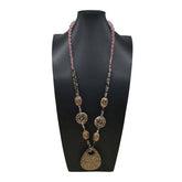 LEOPARD PRINT ACRYLIC LONG HANDMADE NECKLACE_CWMM4565