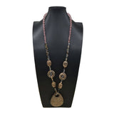 LEOPARD PRINT ACRYLIC LONG HANDMADE NECKLACE_CWMM4565