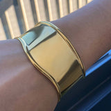 STYLISH 18K GOLD SPIRAL OPEN BANGLE NO FADE_CWAJE4724