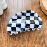 3.23"Checkered Hair Claw Clip_Cwaha0313