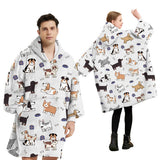 Wearable Flannel Tv Blanket With Sleeves Pocket