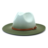 Women Warm Color Matching Belt Panama Hat_Cwah0707