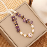 FASHION EYE PENDANT NATURAL STONE NECKLACE_CWAJE0651