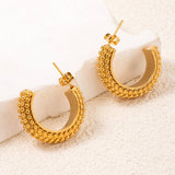 RETRO SIMPLE DESIGN STAINLESS STEEL EARRINGS_CWMM3600