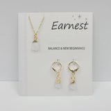 NATURAL STONE NECKLACE AND EARRING SET_CWAJE1055