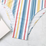 SIMPLE STRIPED PLUS SIZE BIKINI SWIMSUIT_CWMW0238