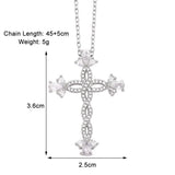 COLORED ZIRCON CROSS PENDANT NECKLACE_CWAJE0910