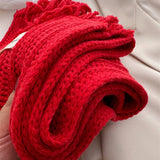 CABLE KNIT WOOL SCARF WITH TASSELS FOR WOMEN_CWASC2756