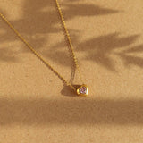 FRENCH VINTAGE HEART PENDANT NECKLACE_CWAJE1596