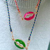 COLORFUL DOPAMINE LOVE LIPS PENDANT NECKLACE_CWMM5300