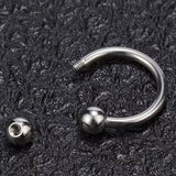 C SHAPED BALL LIP RING STAINLESS STEEL PIERCING_CWMM9586