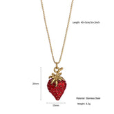 ENAMEL HEART NECKLACE WITH STRAWBERRY CHARM_CWMM8869