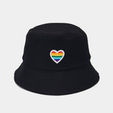 RAINBOW HEART FOLDABLE BUCKET HAT_CWAH1638