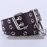 Cwabe0871_Double Row Star Eyelet Hollow Punk Belt