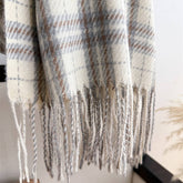 ELEGANT PLAID TASSEL SCARF FOR FALL WINTER_CWASC2768