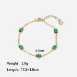 Zircon & Pearl Chain Bracelet In Stainle Steel_Cwaje4658