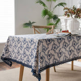 HOME BLUE ROSE PRINT PASTORAL TABLECLOTH_CWMM0943
