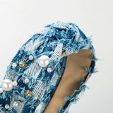 SPONGE BEADED TASSEL HIGH TOP HEADBAND_CWAHA1790