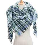 NEW LARGE PLAID TRIANGLE SCARF SPRING TO WINTER_CWASC0108