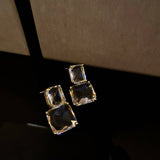 SIMPLE HIGH END TRANSPARENT CUBE CRYSTAL EARRINGS_CWAJE2321