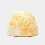 Tie-Dyed Knitted Hat Melon-Shaped Warm Beanie Hat_Cwah2077