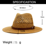 BROWN BELT VENTED SUMMER STRAW SUN HAT_CWAH062 B20315