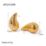 FASHION GLOSSY TEXTURED WATER DROP EARRINGS_CWASC1657