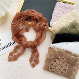 LACE FLORAL TRIANGLE SCARF NECK HAIR WRAP_CWASC0851