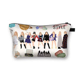 STYLISH PATTERNED WATERPROOF LINEN COSMETIC BAG_CWAB2257