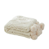 SOLID COLOR COMFORTABLE KNITTED BALL THROW BLANKET_CWMM2363