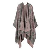 HORSE PATTERN SHAWL VERSATILE JACQUARD SLIT CAPE_CWASC2255