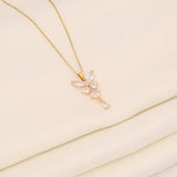 STYLISH BUTTERFLY TASSEL PENDANT NECKLACE_CWAHA0880