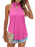 Waistcoat Halter Top Keyhole Sleeveless Shirt