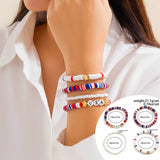 NEW FLAG CONTRAST COLOR BEADED BRACELET_CWAJE1473
